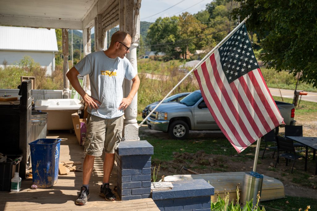 Theo Crouse-Mann feels fortunate to be able to return to his home, even if it has taken a year and he’s encountered a lot of red tape to fund the restoration work. “It's hard to grasp the whole thing,” he shares, emphasizing that only now has the “deeper stuff” and “trauma” of what his family went through begun to settle in. Photo by Abby Hassler