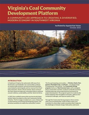 Cover of the Virginia Coal Community Development Platform