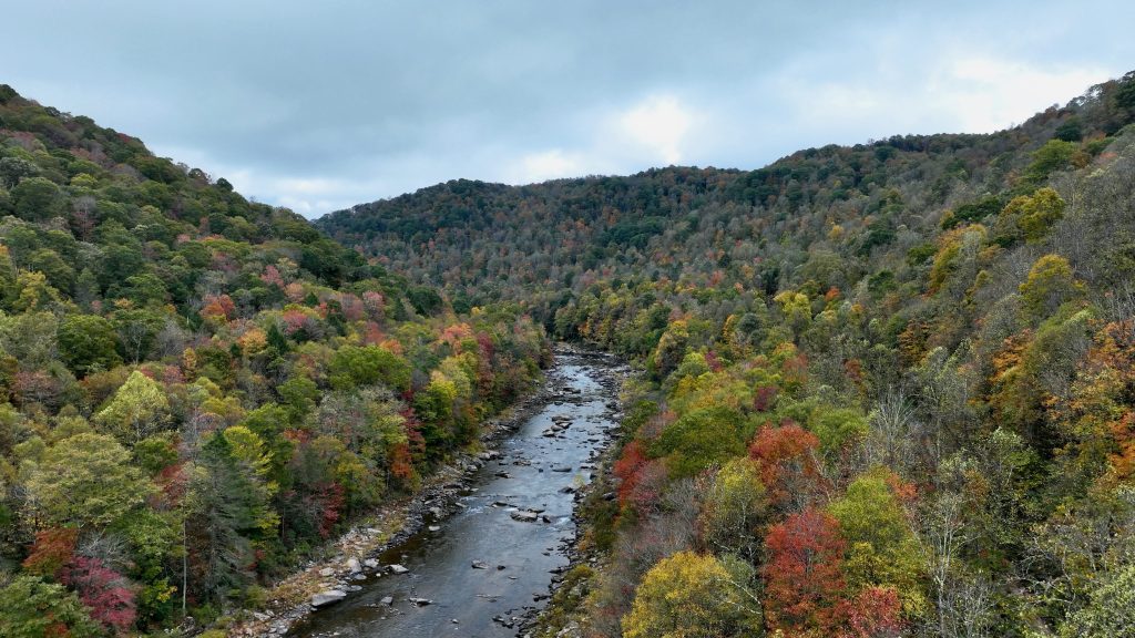 Overhead view of the Gauley River and adjacent land that the Arc of Appalachia hopes to conserve. Photo courtesy of Arc of Appalachia