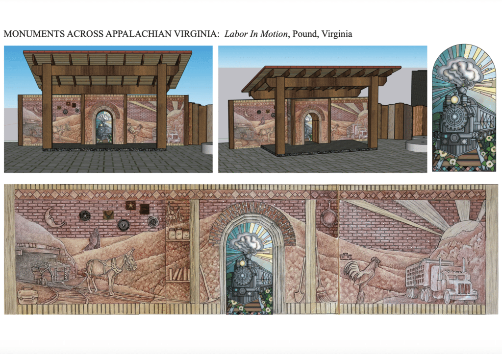 Conceptual art of the Pound Labor Monument, which is currently under construction. Conceptual design by Dana Jo Cooley