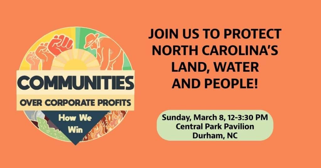 Communities over corporate profits: how we win. March 8, Durham's cENTRAL pARK
