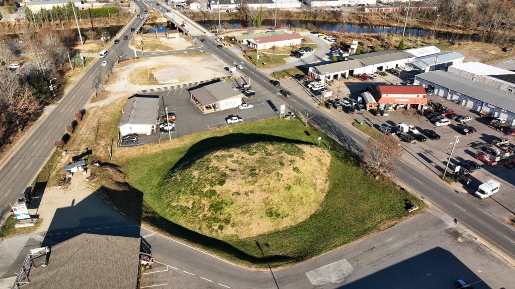 Overhead view of the Noquisiyi Mound in North Carolina