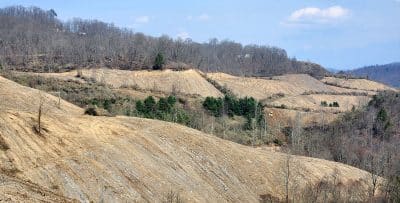 Mined land undergoing restoration at the Quarry Dr. site in Dickenson County, Virginia