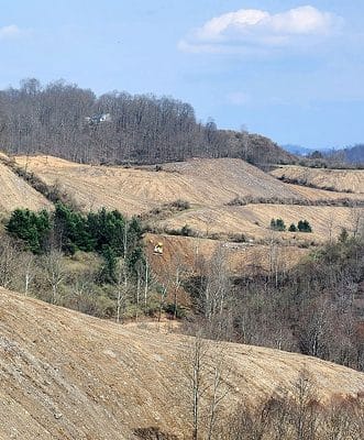 Mined land undergoing restoration at the Quarry Dr. site in Dickenson County, Virginia