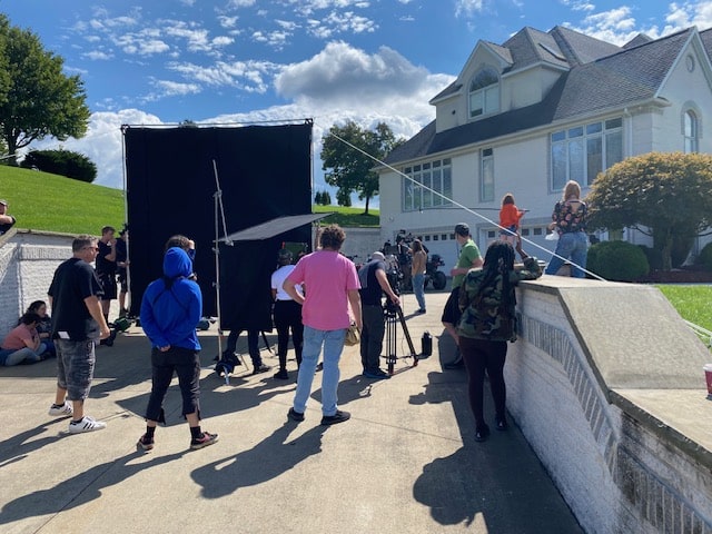 A team from Allegheny Image Factory shoots a Lifetime movie, “A Rose for Her Grave,” in Marion County, West Virginia. Photo courtesy of Dave Lavender