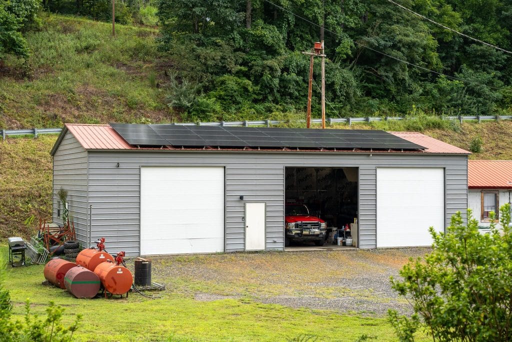 Solar panels on top of Double Island Volunteer Fire Department's station