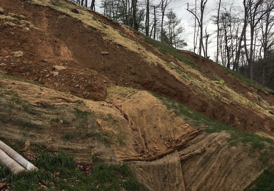 Overwhelmed erosion controls at a Mountain Valley Pipeline construction site near Elliston, Va. Photo courtesy of Appalachians Against Pipelines
