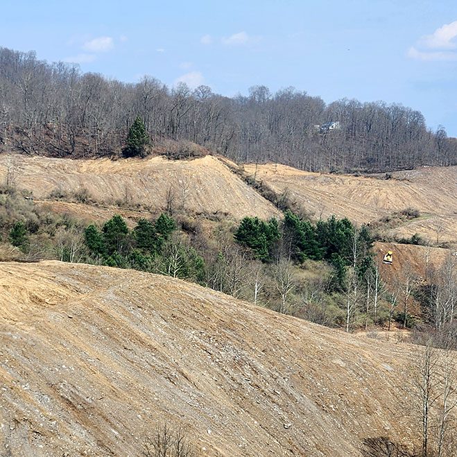 Mined land undergoing restoration at the Quarry Dr. site in Dickenson County, Virginia