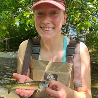 Katie Mowry Appalachian Voices staff, Coal Impacts Field Coordinator, 2026 with fish