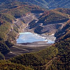 Brushy Fork Coal Sludge Impoundment on Coal River Mountain, WV. Photo by Kent Kessinger, flight courtesy of Southwings